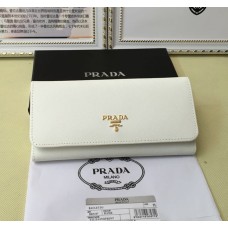 Prada 1M1132 Wallet Saffiano Leather White