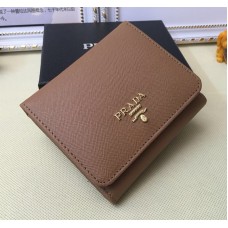 Prada 1M0176 Wallets Saffiano Leather in Brown