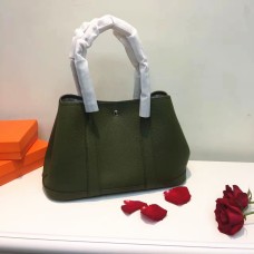 Hermes Garden Party Handbag Small 31cm Army Green