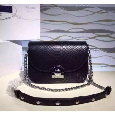 Prada Arcade Bag Snake Leather Black