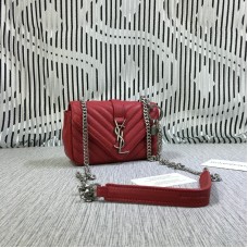YSL Small Envelope Chain Bag Goatskin Red 18cm