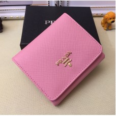 Prada 1M0176 Wallets Saffiano Leather in Pink