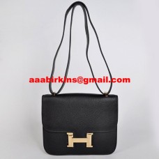 Hermes Constance Bag 23cm Togo Leather Black Gold
