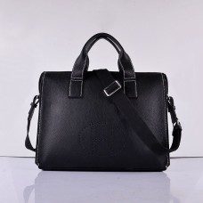 Hermes Calf Leather 8078 Handbag Black Silver