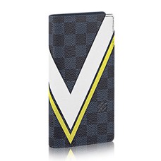 Louis Vuitton N64004 Brazza Wallet Damier Cobalt Canvas
